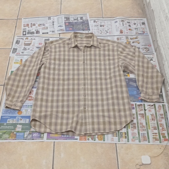 Mens Guess Jeans "American Tradition" Button down Shirt L Brown - Picture 1 of 4